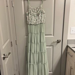 Free people green maxi dress